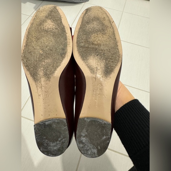 Authentic Salvatore Ferragamo Vara Bow Ballet Flats Matte Brown - 8/10 condition - Picture 6 of 7
